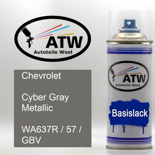 Chevrolet, Cyber Gray Metallic, WA637R / 57 / GBV: 400ml Sprühdose, von ATW Autoteile West.